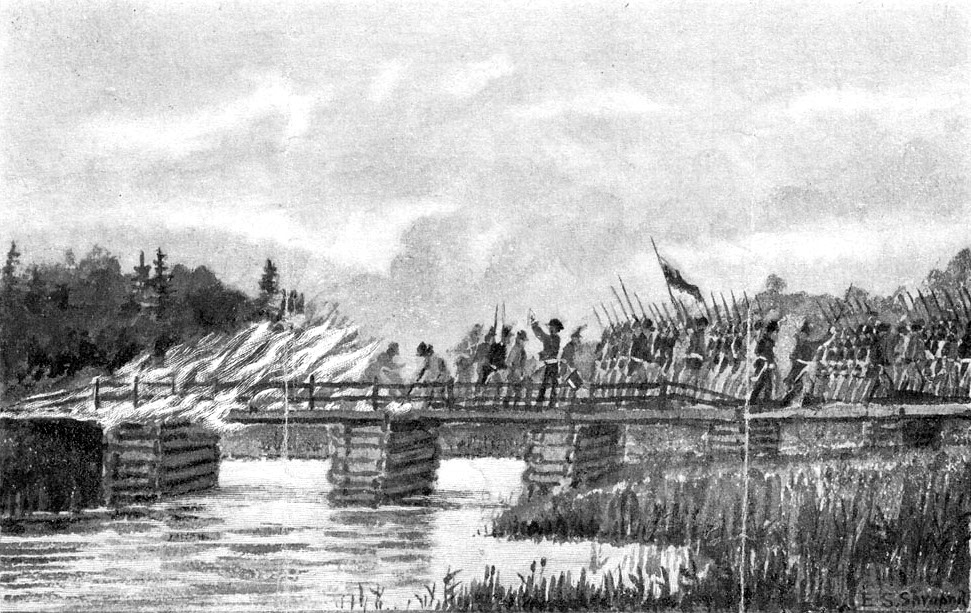 [Burning the Don Bridge, York, 1813.]